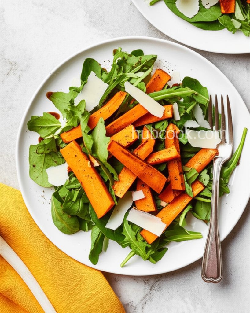 Arugula Salad with Roasted Butternut Squash and Parmesan Cheese