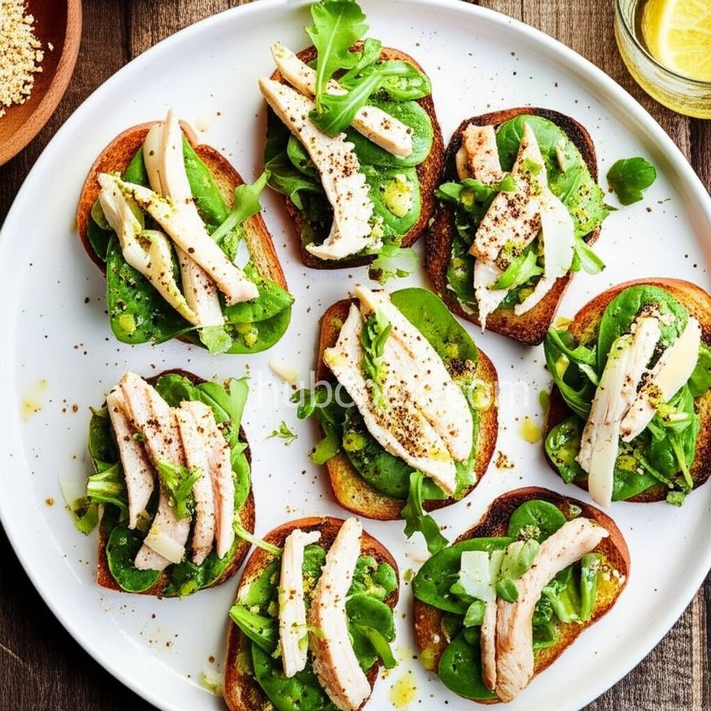 Chicken Caesar Toasts