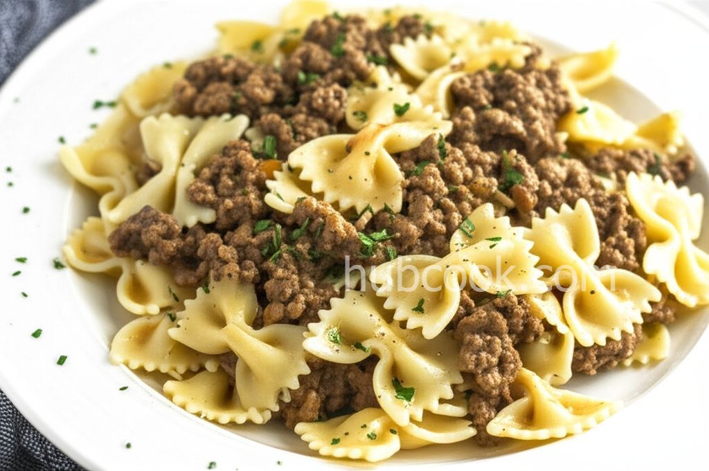 Creamy Beef and Bow Tie Pasta